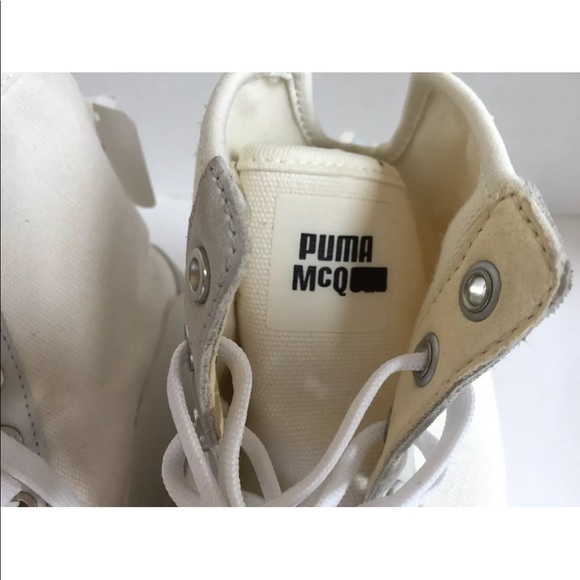 Puma McQ Serve Hi Top Sneakers White Whisper Canvas 9 Men Shoes Limited - Picture 3 of 7
